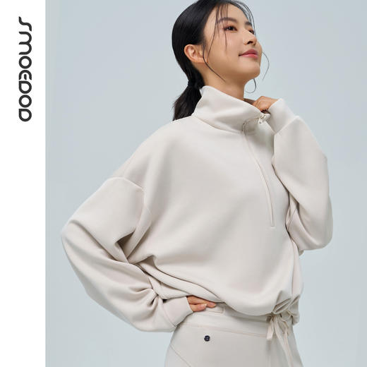 SMOEDOD/水沐伊朵秋冬立领半拉链款运动外套软糯透气防皱50127 商品图2