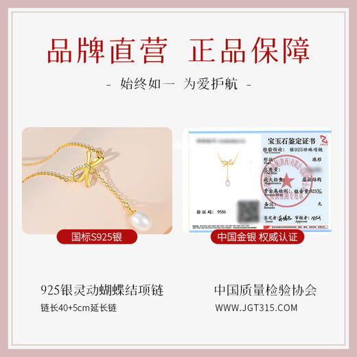 Winy925灵动蝴蝶结项链配证书2024新品配证书送女友闺蜜老婆爱人节日生日礼物 商品图6