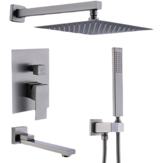 镱龙 暗装花洒套装 枪灰色 商品图1