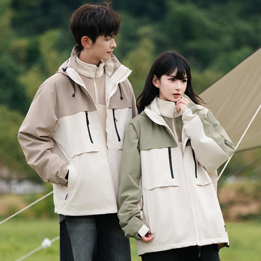 山系冲锋衣男三合一工装外套女户外防风防水进藏露营登山服两件套情侣夹克外套 商品图3