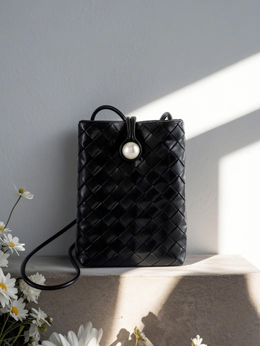 编织牛皮斜挎小包 商品图0