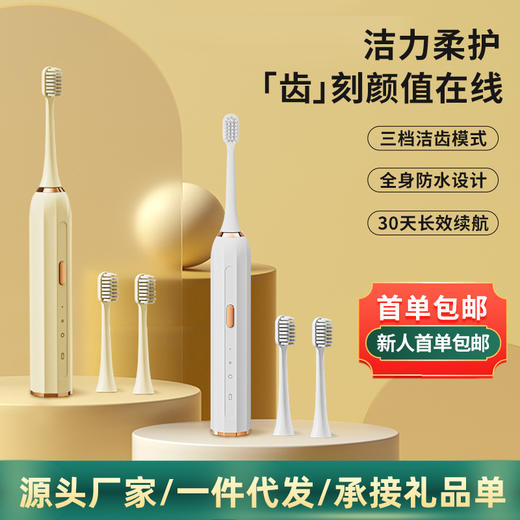 【智能护齿，给你自信笑容】新款智能电动牙刷 成人款全自动 情侣家用儿童USB充电防水电动牙刷-QQ 商品图2