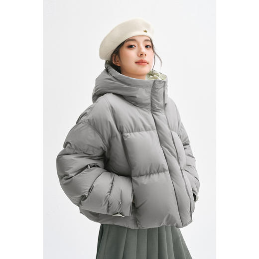 【严选】诗凡黎90鸭绒短款羽绒服2024年冬新款泡芙感俏皮可爱小个子外套SFA180201 商品图2