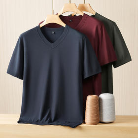 【新款DPF】大依优型V领毛衣针织短袖背心休闲针织衫毛背心加肥加大上衣男士胖子大码毛衫t恤打底