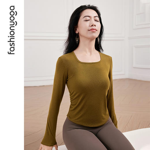 F14357休闲抽褶羊毛长袖 商品图9