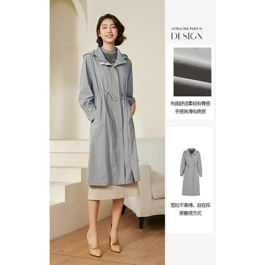 乔万尼风衣外套女春秋新款复古工装高级感EM3A462 商品图3