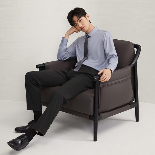 【三防面料】柒牌长袖衬衫男2024秋季新款商务正装易打理翻领衬衣	127A70230 商品图3