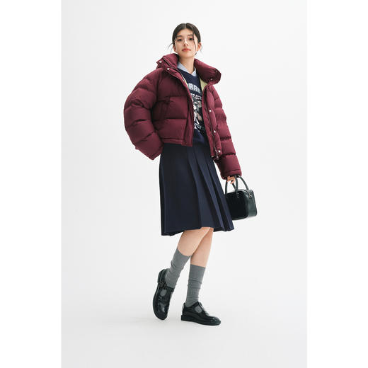 【严选】【90鸭绒】诗凡黎羽绒服24年冬新款高领连帽面包服小个子气质外套SFA180021 商品图1