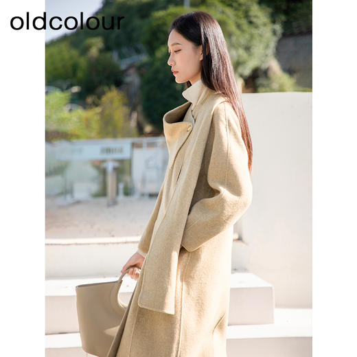 oldcolour冬季长款羊毛纯色时尚高级保暖大衣女P451501A1 商品图2