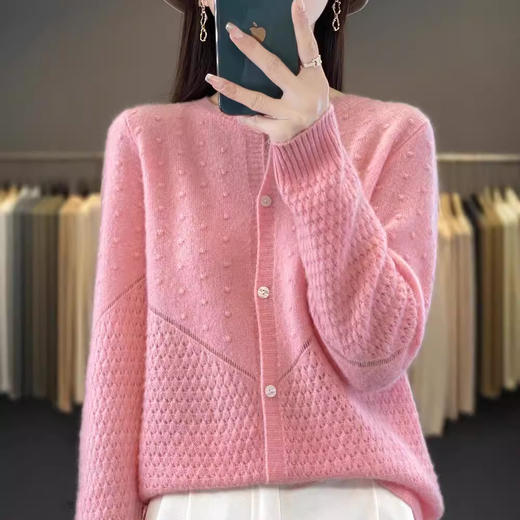 QHJY-DMR286原版欧货~羊毛衫女羊毛衫针织衫开衫外套2024秋冬新款上衣针织衫 商品图0