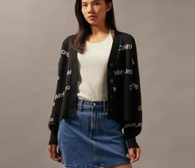 CK V领宽松针织开衫J224774