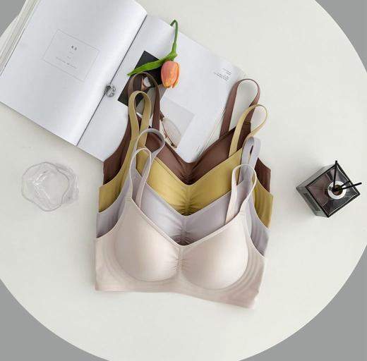 老米优品🎈3-5天。性价比nice~~《无痕固定杯果冻条褶皱文胸》👙舒适裸感，U型美背设计 NY240920A 商品图2