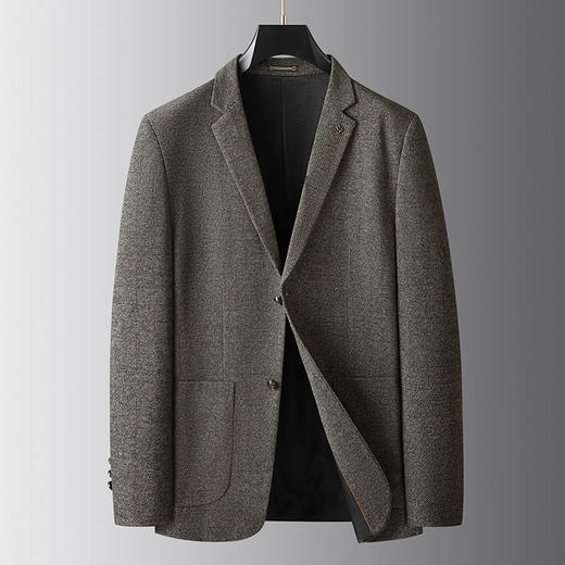 【新款DDA】大依优型品质西服外套商务夹克男宽松加肥加大码上衣胖子正装休闲 商品图0