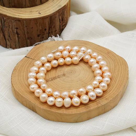 珍珠约 7~8mm 珠料 手串念珠单颗珠子散珠半成品 粉珍珠 商品图4