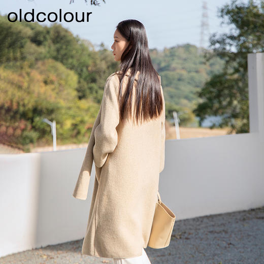 oldcolour冬季长款羊毛纯色时尚高级保暖大衣女P451501A1 商品图4