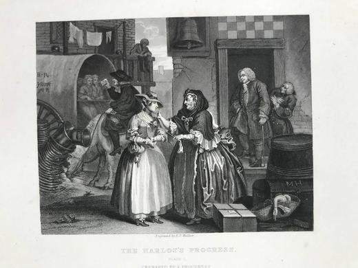 约19世纪后期 威廉·荷加斯画集（全2卷） 148幅版画插图 漆布精装16开 商品图13