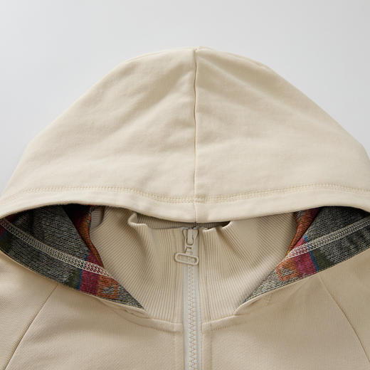 谜底连帽卫衣女2024冬新品简约休闲风双层领设计感上衣244MV1668 商品图3