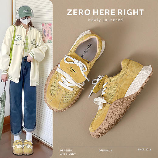 ZHR则则网布透气运动鞋厚底增高女鞋德训鞋2024秋季ins百搭休闲鞋 商品图0
