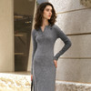
OLrain欧芮儿灰色连衣裙女秋季2024年新款简约百搭修身显瘦针织裙 商品缩略图2