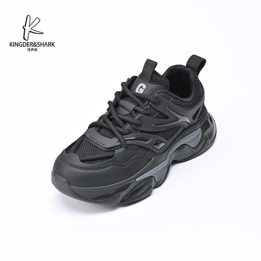 经典鲨2024年秋季新款韩版黑色网面透气舒适时尚老爹鞋休闲跑步鞋KF03-D33051 商品图4