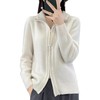 QHJY-NJRG851秋冬新款双拉链高领加厚羊毛开衫女纯色显瘦保暖外套针织上衣 商品缩略图4