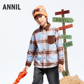 男童挺括绒暖格子衫冬季新款安奈儿童装实体店同款AB441768