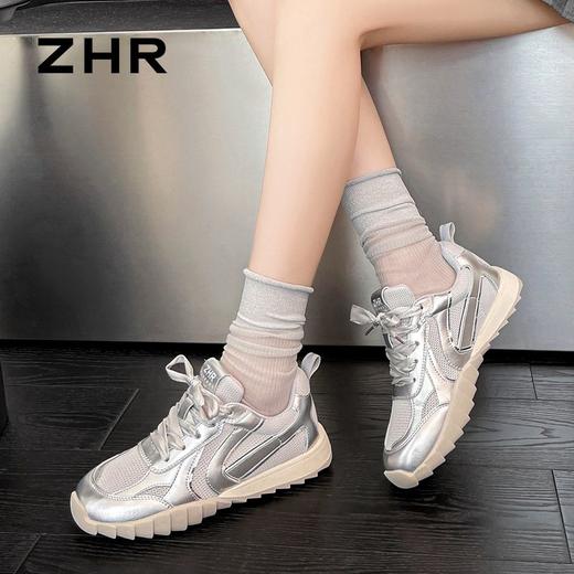 ZHR则则网面透气阿甘鞋女2024新款百搭平底运动休闲鞋轻便德训鞋 商品图6