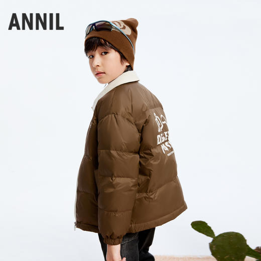 【轻薄5~15℃】男童三防短款羽绒外套假两件冬季新款安奈儿童装实体店同款AB445772 商品图2
