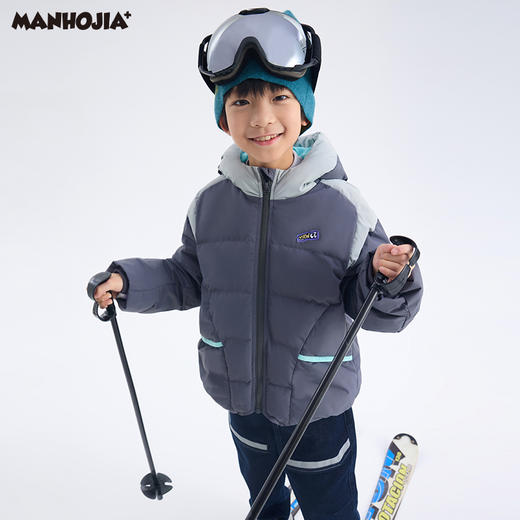 漫画家童装24年冬新款轻户外运动型teflon三防足球格易打理羽绒服 商品图4