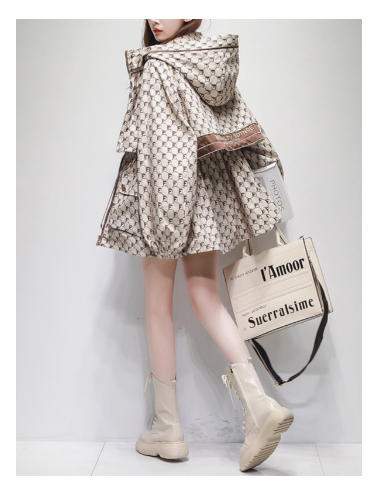 裁缝学苑AS340 中长款风衣纸样女装新款连帽显瘦工装冲锋衣外套服装打板 商品图2