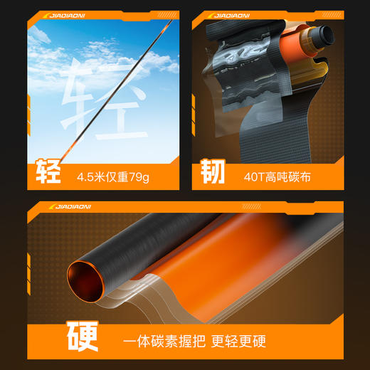 佳钓尼伏魔小冈豆超细鲫鱼竿手杆超轻超硬高碳台钓手竿 商品图3