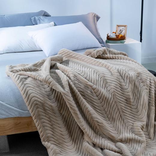 【远梦】防静电双层高端波浪纹仿貂毛毯 商品图2