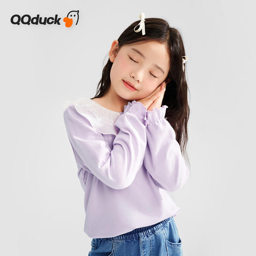 【清仓捡漏】【120-165】【可可鸭】女童春秋长袖花边娃娃领衬衫 商品图2