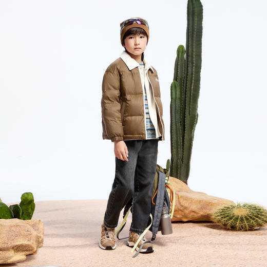 【轻薄5~15℃】男童三防短款羽绒外套假两件冬季新款安奈儿童装实体店同款AB445772 商品图3
