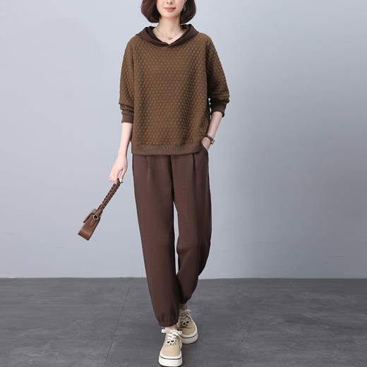 休闲运动套装时尚宽松显瘦，中年妈妈洋气减龄两件套HR-YJT16791 商品图1