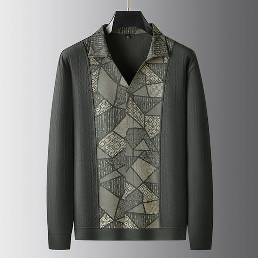 【假两件】【新款DDA】大依优型大码男士假两件开衫长袖T恤商务休闲上衣加肥加大胖子舒适 商品图2