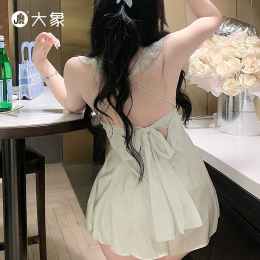 【双旦狂欢·钜惠来袭】 【轻奢情趣内衣】大象荷叶边漏背睡裙 仙气斩男 纯欲性感睡裙 商品图4