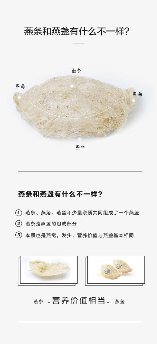 【优质半干挑燕条30克】印尼/马来 原装进口雨期营养翻季头倍“底座干净、低燕角、无漂白”“高净争分享度、高干度、高泡发”官方溯源!!30分钟速炖 商品图4