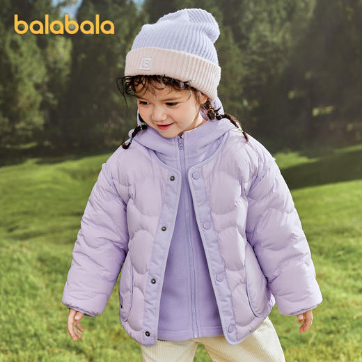 巴拉巴拉童装男童羽绒服冬装外套年新款轻羽绒摇粒绒两件套女 商品图2