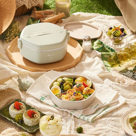 小熊（Bear）电热饭盒 加热饭盒1.0L恒温低音加热分离式内胆免注水自热饭盒不粘内胆保温饭盒DFH-C10S1 商品图0