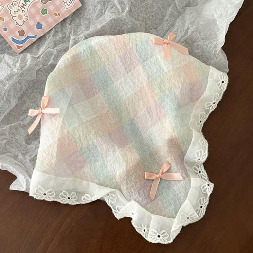 【买一送一！明星同款蕾丝发箍款头巾】蕾丝蝴蝶结头巾发箍女生，百搭法式三角巾田园风，度假拍照氛围感三角巾头箍高级感发饰QQ 商品图6