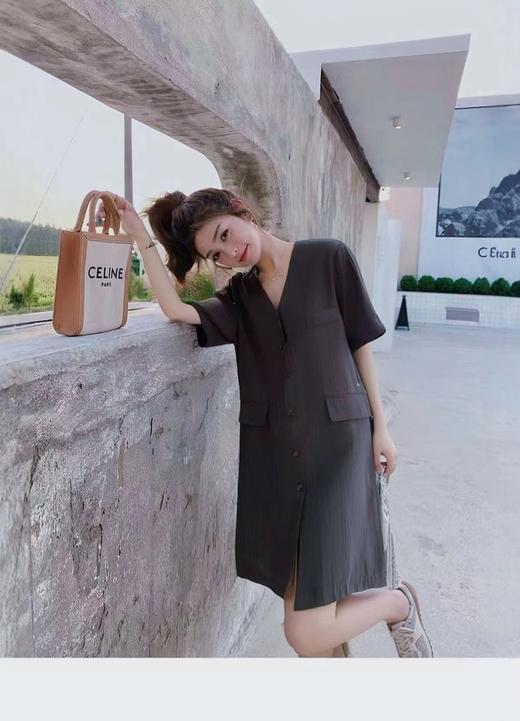 七夕福利-NO退 原创设计师22206肌理纹翻领西装中款连衣裙-喜出 商品图1