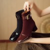 【预售5天】英伦风方头粗跟拼接马丁靴秋冬加绒保暖切尔西短靴瘦瘦靴NJMK&K1137 商品缩略图2