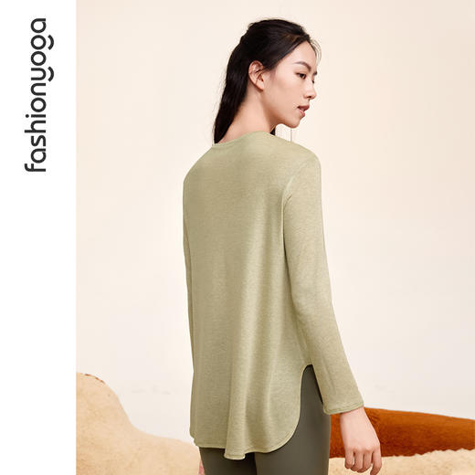 凡圣瑜伽 舒适羊毛圆摆长袖F14358 商品图9