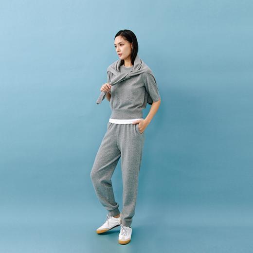 东黎 •山羊绒女士秋冬逸彩绒行束脚长裤  4247 商品图6