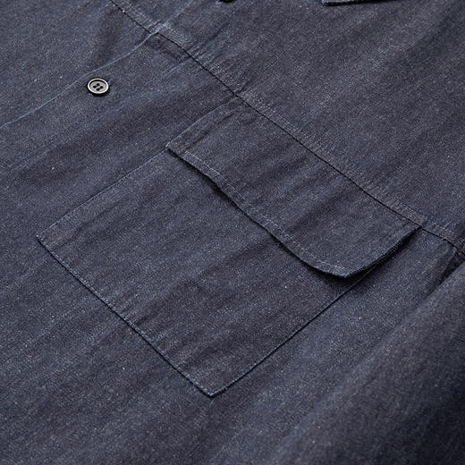 【100%棉】【新款DDA】大依优型大码牛仔长袖衬衫翻领加肥加大肥佬休闲商务宽松透气上衣 商品图3