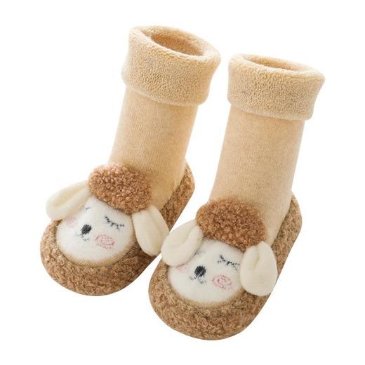 儿童毛圈地板袜秋冬新款中筒婴儿袜子柳成行点胶防滑防滑硅胶地板袜子11-14cm 商品图4