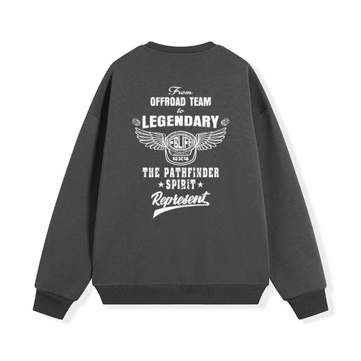 自由基地秋冬新款450克银狐抓绒圆领套头卫衣潮流越野字母印花款 NMT-2183 商品图5