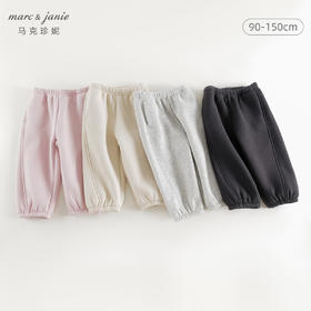 [抗静电]马克珍妮男女童宽松加绒运动裤儿童裤子束脚裤冬装241339