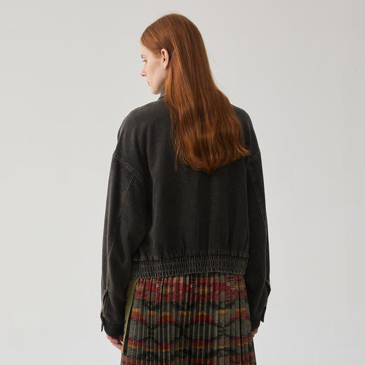 谜底牛仔外套女2024冬款复古风短款宽松多口袋夹克外套244MW1524 商品图2